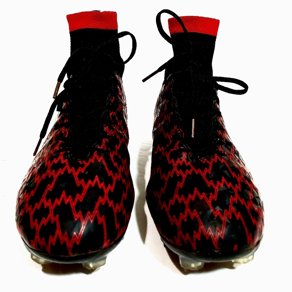 Anluke Fit Collar Black & Red Soccer Cleats Size 41 EUR 8 Men 9.5 Women NWOT - Picture 3 of 13